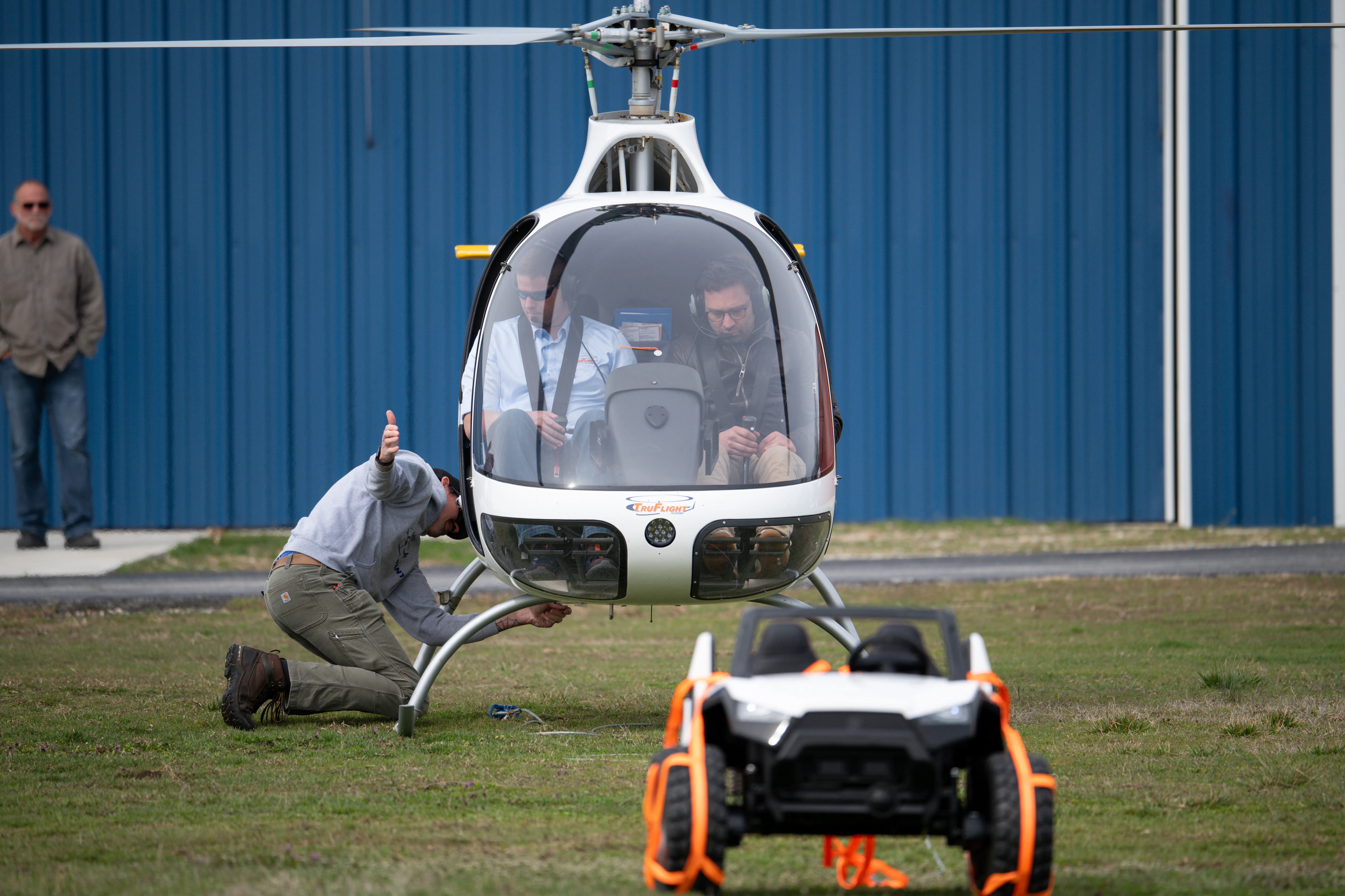 Helicopter external load training at TruFlight Academy in Dallas, Texas