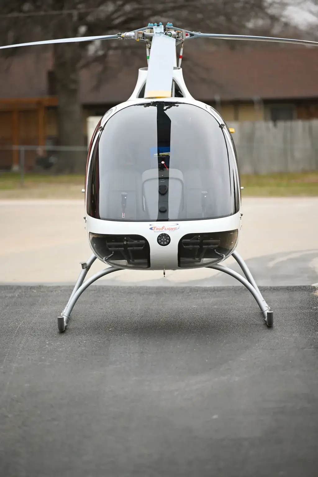 Front view of TruFlight's Guimbal Cabri helicopter
