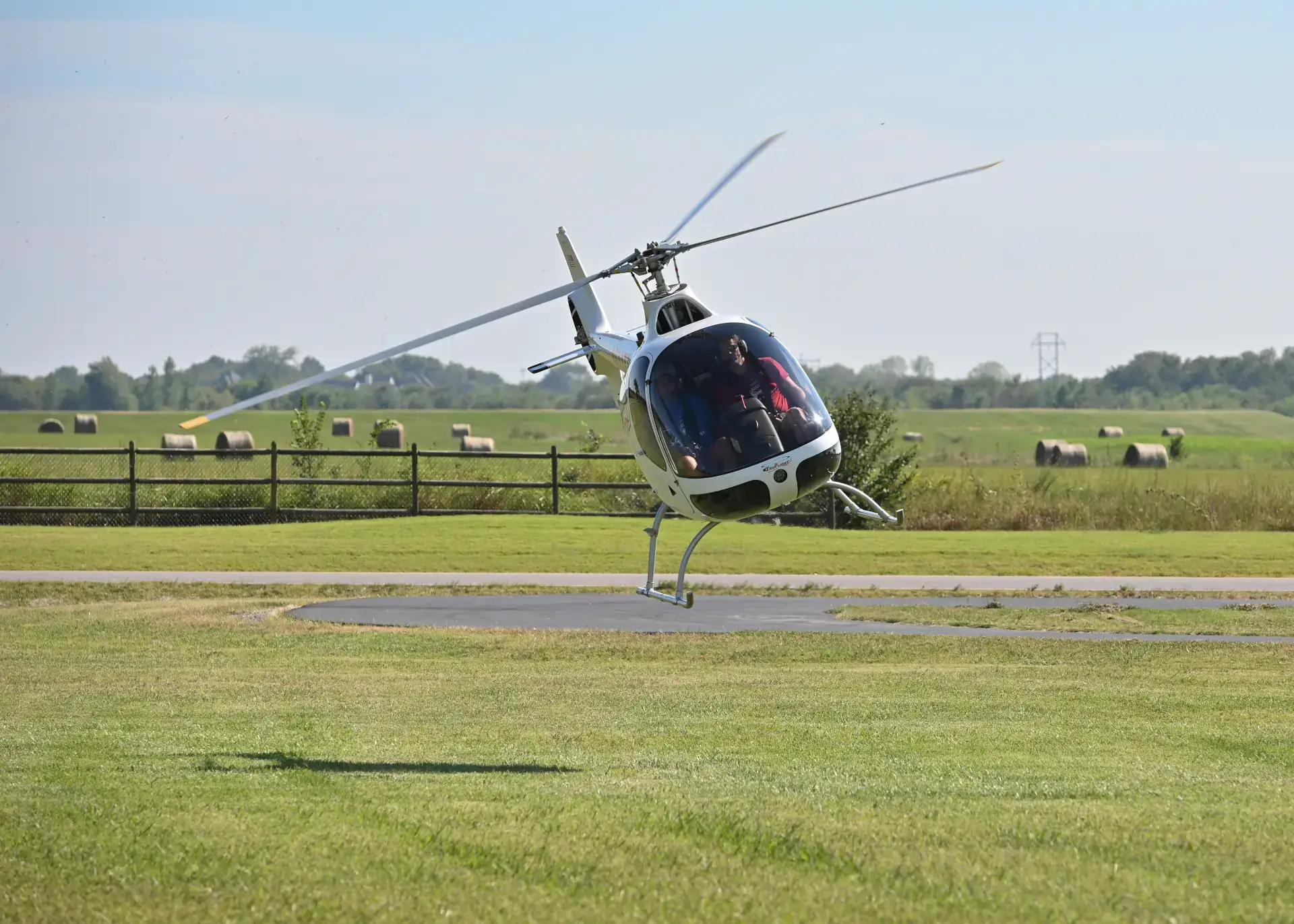 Cabri helicopter drifting over Dallas, Texas